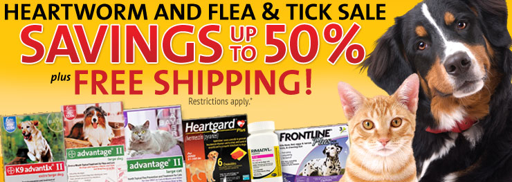 Free Shipping Plus Up to 50% on Heartwarm and Flea & Tick products…