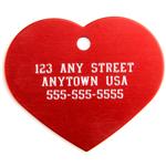 Large Red Heart Personalized Pet Tag