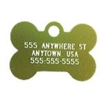 Small Gold Bone Personalized Pet Tag