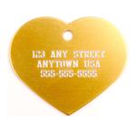 Large Gold Heart Personalized Pet Tag