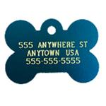 Small Blue Bone Personalized Pet Tag