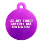Small Stainless Steel Circle Personalized Pet Tag