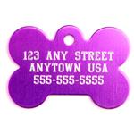 Large Purple Bone Personalized Pet Tag