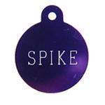 Small Purple Circle Personalized Pet Tag