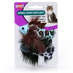 Spot Animal Print Rattle W Nip 2Pk