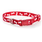 Pet Attire Bone Pattern Collar - Red