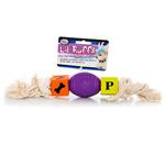 Lil' Ruffs Rubber Toy - Puppy Blocks, Football & Rope