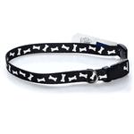 Nylon Adjustable Bone Pattern Collar -Black