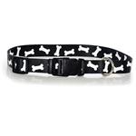 Nylon Adjustable Collar - Bone Pattern