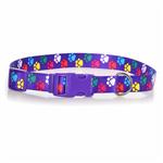 Nylon Adjustable Paw Pattern Collar - Purple