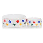 Ceramic Paw Print White Stoneware Dish