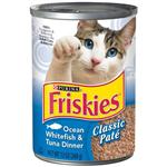 Friskies Canned Classic Pate Ocean Whitefish & Tuna for Cats