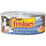 Friskies Canned Savory Shreds Ocean Whitefish and Tuna for Cats