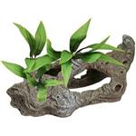 Resin Ornament - Rock Tunnels w/Silk Plants