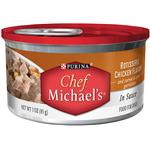 Purina Chef Michaels In Sauce Rotisserie Chicken Flavor and carrot & corn garnishes