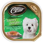Cesar Canine Cuisine Savory Delights Rosemary Chicken Flavor With Spring Vegetables In Meaty Juices