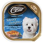 Cesar Canine Cuisine Savory Delights Rotisserie Chicken Flavor With Bacon & Cheese In Meaty Juices Canned Dog Food
