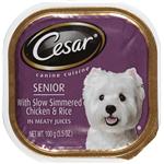 Cesar Canine Cuisine Senior Dog With Slow Simmered Chicken & Rice In Meaty Juices