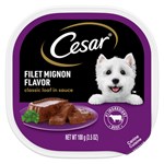 Cesar Canine Cuisine With Filet Mignon Flavor In Meaty Juices