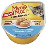Meow Mix Pate Toppers With Real Salmon Topped With Flakes Of Tuna
