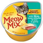 Meow Mix Savory Morsels With Real Ocean Whitefish & Tuna In Gravy