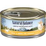Natural Balance Lid Duck & Green Pea Canned Cat Recipe