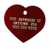 Large Red Heart Personalized Pet Tag Best Price