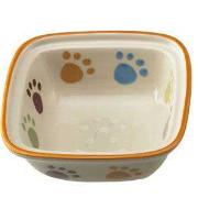 Stoneware Paw Print Square Cat Dish 5' Best Price