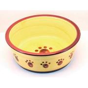 Designer Stoneware Classic Paw Print Dog Dish Best Price