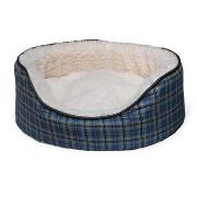 Posh Plaid Oval Bed - Blue Best Price