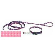 C Nyl Adj Pattern Collar 5/8' Small Pink Dot Best Price