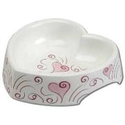 Designer Bowls Hearts and Swirls Small Pink/White Best Price