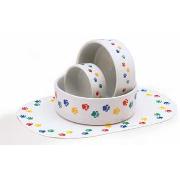 Ceramic Paw Print White Stoneware Dish 5' Best Price