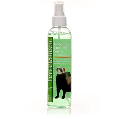 8 in 1 Presents 8 In1 Ferretsheen Deodorant Spray 8oz. The Scientific Formula is Specifically Designed to Neutralize Ferret Odors no Matter what your Ferret has been Getting Into. The Cleansing Agents in 8 in 1 Ferretsheen Deodorant Spray are Complemented by Aloe Vera Gel to Keep your Pet's Skin Soft and Give you that Sweet, Cucumber and Melon Scent. 8 in 1 Ferretsheen Deodorant Spray Actually Functions Like a Shampoo. The Spray Bottle Makes it Extremely Easy to Apply and Massage into your Ferret's Skin and Fur, so it is Perfect for Use Between Baths. This Means 8 in 1 Ferretsheen Deodorant Spray Allows you to Put off Bathing your Ferret for an Extra Couple of Days without the Ferret Losing any Softness or Sweet Smell. Needless to Say, the Spray will Save you Time and Effort while also Saving your Ferret the Stress of Constant Baths. [10231]