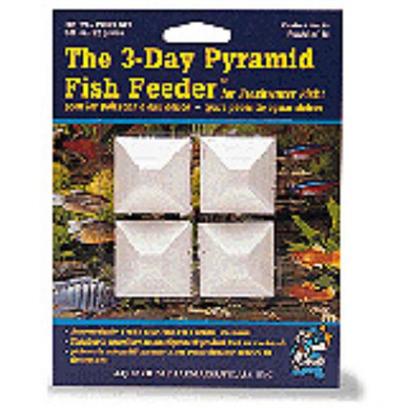 Aquarium Pharmaceuticals Presents Aquarium Pharmaceutical Pyramid 3 Day Mini Feeder the 3-Day Fish. You Need to Leave for a Few Days and Need Someone to Feed your Fish, but you Either Can't Find Anyone or Can't Trust Anyone to be Consistent. What do you Do?The Aquarium Pharmaceutical Pyramid 3 Day Mini Feeder is the Answer. Each Pyramid Releases Nutritious Pellets for 3-4 Days, Enough to Feed Up to 20 Average-Sized Fish in a 10-Gallon Tank. The Slow-Release Action Prevents Overfeeding. Each Pellet is a Meal for your Fish, Providing Fish Meal, Ground Corn, and High-Protein Animal Byproducts to Keep them Healthy and Active. Each Feeder Set Comes in Packs of Four, Convenient for Those Whose Jobs Require Frequent Travel. [10369]