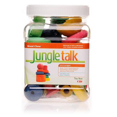 Jungle Talk Presents Jungletalk Toybox Treat 2lbs. Jungletalk Toybox Treats and Homemade Bird Toys Made with Premium Hardwoods, Fda Approved Coloring and Flavoring. Comes in a Sturdy Re-Useable Canister. [11113]