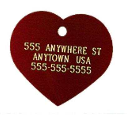 Small Red Heart Personalized Pet Tag