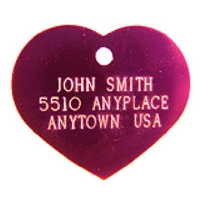 Luckypet Presents Small Purple Heart Personalized Pet Tag 1' X. The Small Purple Heart Personalized Pet Tag is a Safety Tag for your Pet, and is Greatly Useful as an Identification Tag for the Pet, Especially when it is Lost. The Tag is Suitable for Small-Sized Pet; it is Purple in Color, and Shaped Like a Heart. [14184]