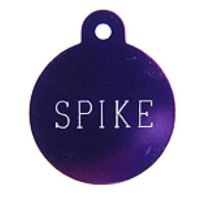 Buy Small Purple Circle Personalized Pet Tag 7/8' X Small Purple Circle Personalized Pet Tag is Ideal for Identification Purposes for a Small-Sized Pet. The Tag will Keep the Pet Safe and Secure, Even when it Gets Lost. Measuring 1 3/8'' X 1''; this Beautiful Pet Tag in Attractive Purple Color is Suitable for Small Breed Dogs. [14188]
