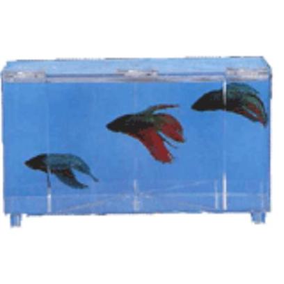 Lee's Presents Lee's Tri Plex Betta Tank. The Unique Design of this Rectangular Aquarium Features Three Independent Compartments. Safely Seperates Betta, yet their Close Proximity Prompts them to Intensify their Colors, Spread their Fins, and Flair their Gills. [14274]