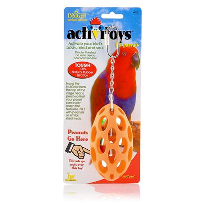 Jw Pet Company Presents Nutcase Bird Toy. A Football Shaped Rubber Ball that can be Filled with Nuts or Other Treats. It will Keep your Bird Busy and Exercised by Making them Work for their Food Like they do in the Wild. [14328]