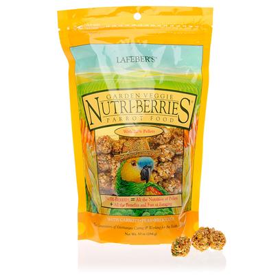 Lafeber Company Presents Lafebers Garden Veggies Nutri-Berries Veggie Parrot Food 10oz Bag. A Garden of Goodness. It's a Principle as Old as Nature Itself. Birds, you see, are Intuitively Attracted to What's Good for Them. Much to the Irritation of any Farmer or Weekend Gardener, they're Especially Attracted to Certain Vegetables. [14366]