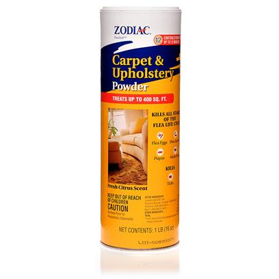 Wellmark Presents Zodiac Carpet and Upholstery Powder 16oz. If you only Focus on the Adult Fleas and Ticks in your Home, you’Re not Getting Rid of the Majority of the Infestation. Zodiac Carpet and Upholstery Powder Provides Long-Lasting Flea and Tick Control in your Home. Fleas and Ticks Both have Several Life Stages, and Once they’Ve Gotten into your Home, the Adults are only a Fraction of the Population. The Larvae and Pupae are Often Lurking in your Carpeting and the Crevices of your Furniture. Capable of Providing Up to 400 Square Feet of your Home with Protection for Up to 12 Months, this Powder has a Mild Citrus Scent. The Nylar Insect Growth Regulator (Igr) will Target Both Flea Eggs and Larvae, Killing them Before they are Able to Develop into Adult Fleas. [15316]