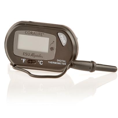Coralife Presents Coralife Digital Thermometer 1/4'x1 1/2'. Attach this Compact Device to the Side of your Aquarium for Accurate Temperature Readings to ±1.5°F. Temperature Probe Sits Inside Aquarium to Monitor Temperature, while Lcd Provides °C or °F Readings from -10°F to 140°F. Includes Power Button, Mounting Suction Cups, 39" Temperature Probe. [15860]