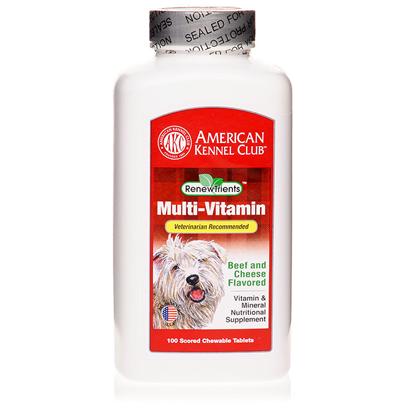 Akc Renewtrients Presents Akc Multi-Vitamin 200 Tablets. Akc Multi-Vitamins are a Specially Formulated, Veterinarian Recommended, Supplement Designed to Provide a Full Range of Vitamins and Minerals that Complement your Dog's Normal Diet. Ensure your Dog's Best Health with an Extra Dose of Necessary Vitamins. Since 1884, the American Kennel Club has been the Nation's Leading Authority on Dogs. Each Akc Renewtrients Product has been Specifically Formulated to Provide your Companion the Optimal Nutritional Support to Bring out the Champion in your Dog. [37267]