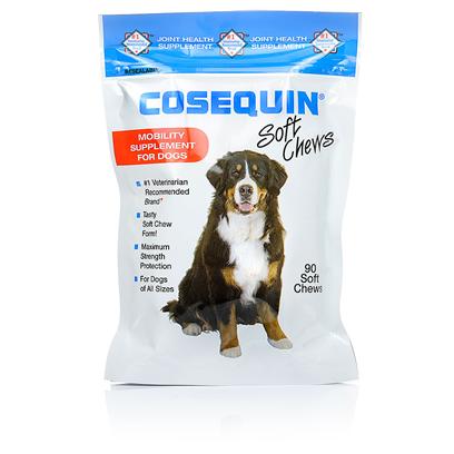 Nutramax Labs Presents Cosequin Soft Chews for Dogs 90. Give your Dog a Tasty Treat while Helping them Feel Great with Cosequin Soft Chews. The Joint-Health Supplement Supports Articular Cartilage Production and Protects Existing Cartilage from Breaking Down. The Combination of Glucosomine and Chondroitin are Easily Absorbed so your Dog will Get the Most out of Cosequin Soft Chews. [17381]