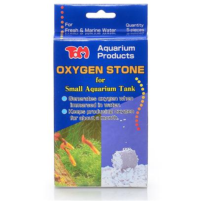 Tom (Tominaga/Oscar) Presents Oxygen Stone Tom 5pk. Oxygen Stone Generates Oxygen by Chemical Reaction when Immersed in Water. It Keeps Producing Oxygen for About a Month, Enabling you to Keep Fish in a Small Tank without the Use of an Air Pump. Not Effervescent where Bubbles are Seen but by a Chemical Reaction where Two Substances React Together and Form Oxygen. [17605]
