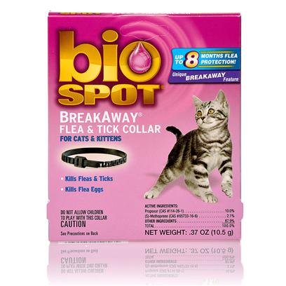 Farnam Presents Bio Spot Breakaway Flea and Tick Collar for Cats Breakway. Protect your Cat from Fleas and Ticks with this Fast-Acting Waterproof Collar that Fits Comfortably Around your Cat’S Neck. The Active Ingredients in this Collar Kill Fleas and Ticks Immediately, then Protect Against Fleas for 8 Months and Ticks for 6 Months. The Bio Spot Breakaway Flea and Tick Collar Prevents Reinfestation by Treating Fleas in all Stages of Life, Including Flea Eggs and Flea Larvae. The Buckle on this Collar is Specially Designed to Reduce Neck Irritation and Unclasping for a Comfortable and Secure Fit. [17802]