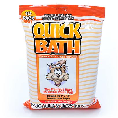 International Veterinary Presents Quick Bath for Cats 12pc Invet Cat. Quick Bath Pre-Moistened Pet Cleansing Wipes for Cats Removes Dirt and Debris. Helps Get Rid of Bacteria and Eliminate Odors while Cleaning and Conditioning the Skin and Coat. Cats will be Left with a Clean, Shiny and Fresh Smelling Hair/Coat. Quick Bath Contains Micellized Vitamin a & E Plus Aloe Vera. The Vitamin a & E are Micellized Using a Unique Patented Process that Enables Fat-Soluble Nutrients to Absorb Rapidly through the Cell Membranes Increasing the Overall Effectiveness of the Product. Micellization Increases Ingredient Absorption as Much as Five Time Verses an Un-Micellized Product. Increased Absorption Leads to Increased Effectiveness. Quick Bath Pet Cleansing Wipes Come in Formulas for Dogs and Cats, 5 and 10 Packs and Wipes are Extra Thick and Heavy Duty. Quick Bath was the First Pet Wipe on the Market and is Alcohol and Lanolin Free. Quick Bath is from the Makers of Lipiderm. Quick Bath Cat, Pet Cleansing Wipes, 10 Wipes Per Pack [17862]