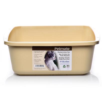 Petmate Presents Cat Litter Pan Jumbo (22.3' X 16.8' 6.8'). Small Size is Great for Kittens; Durable and Lightweight. Tan, Pure White, Planet Blue [18070]